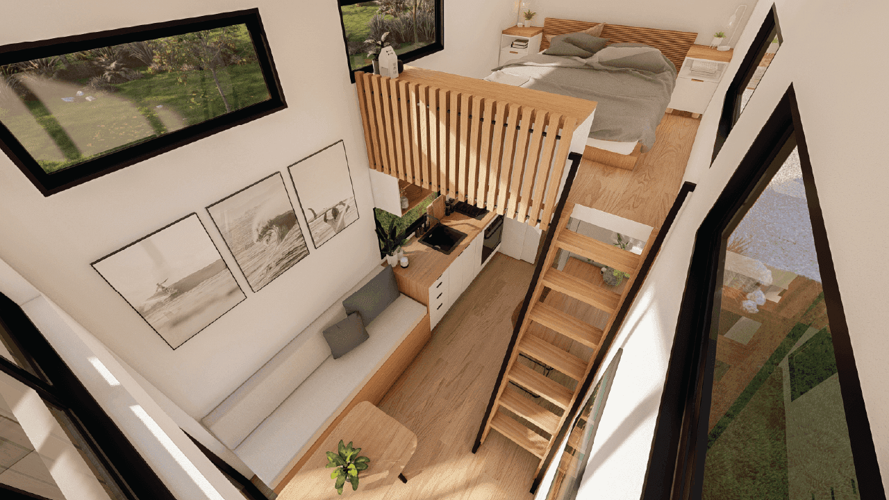 Nomad is a 1 bedroom tiny home, perfect for a holiday home or a tiny house Air BnB