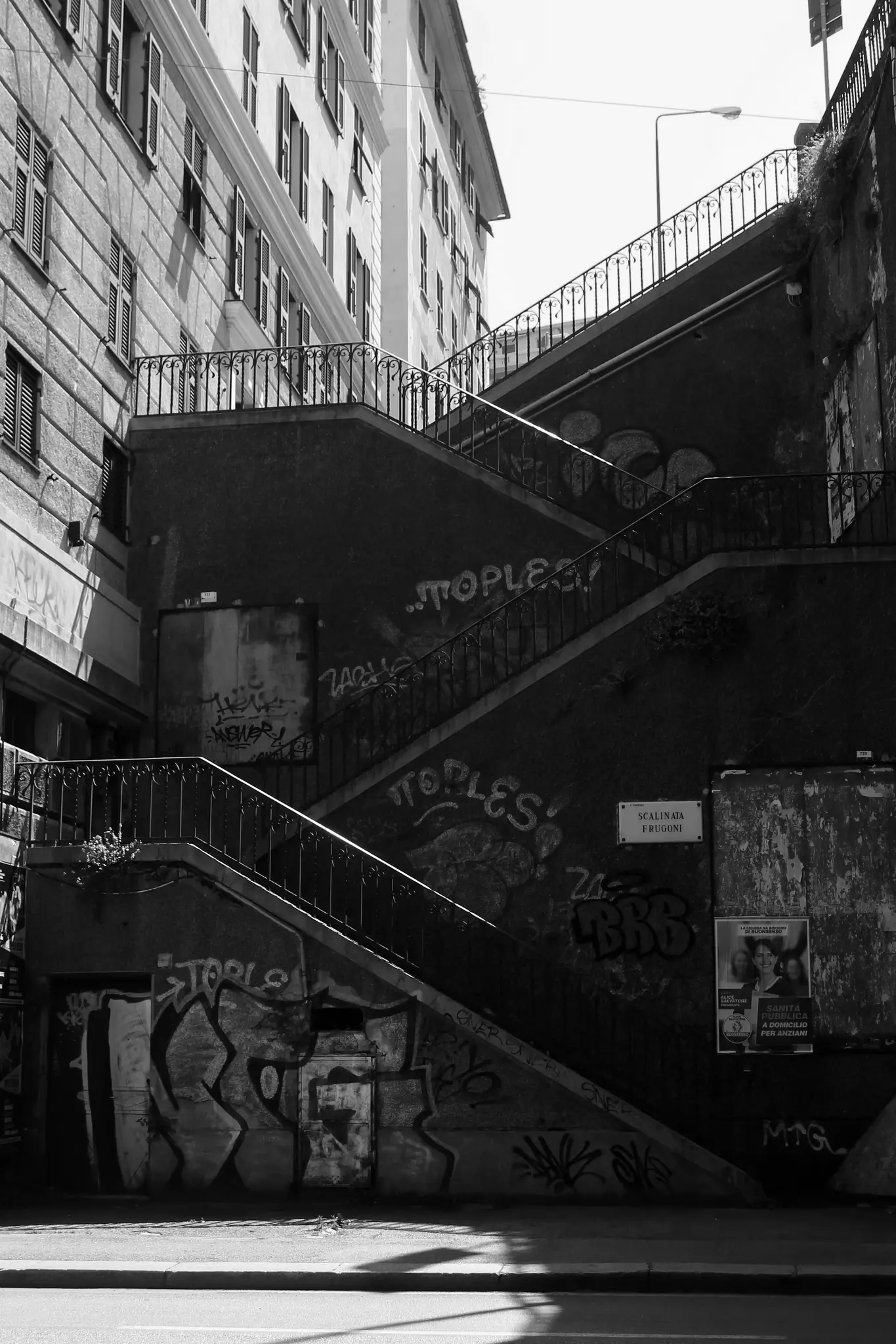grayscale photo of concrete building