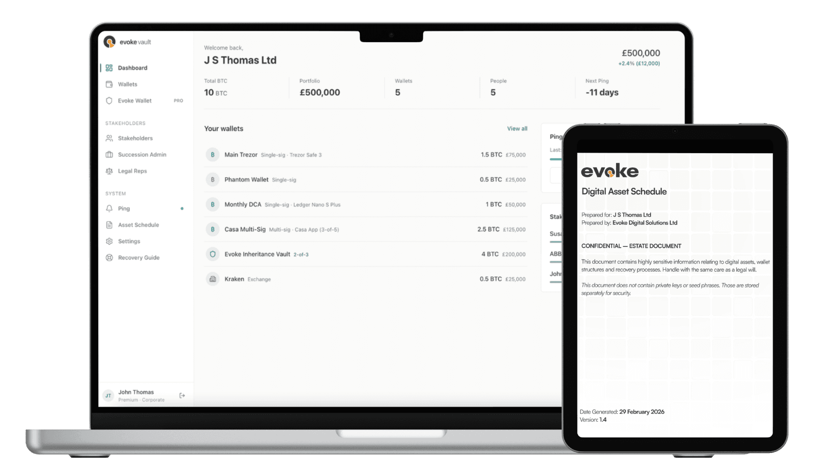 Personal dashboard mockup