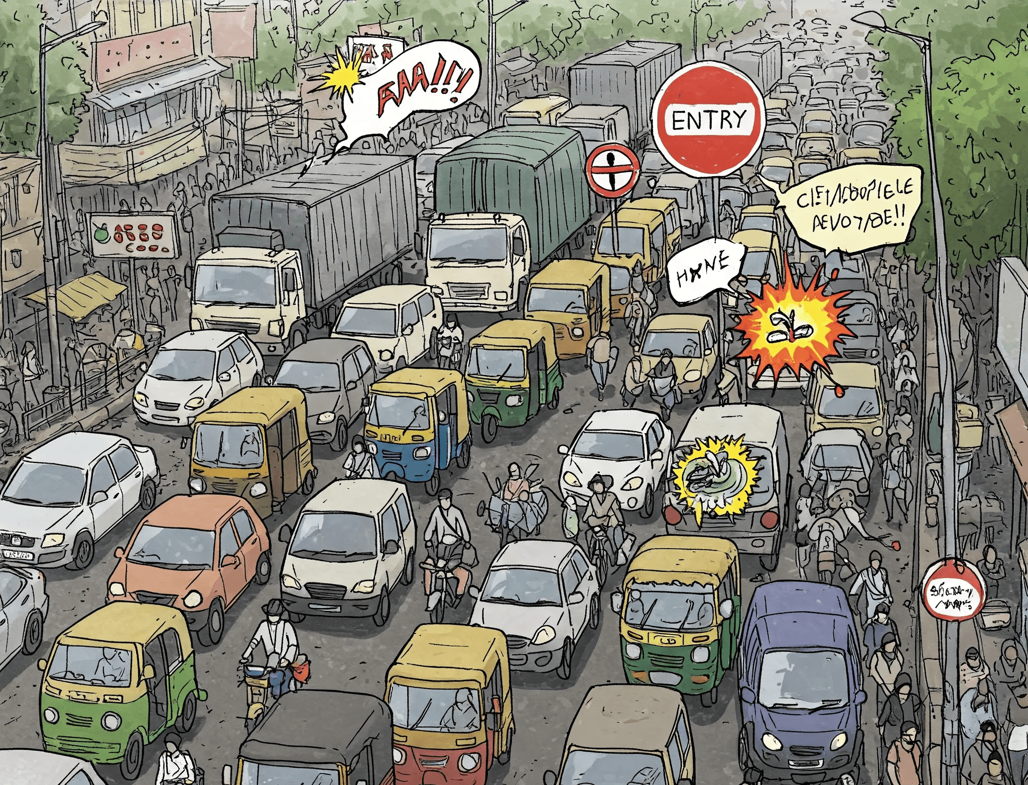 Chaotic Indian Roads