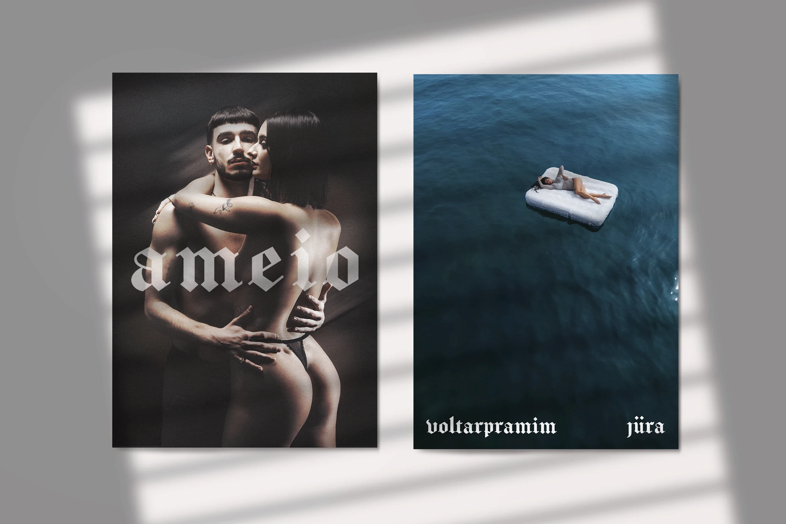 Music artwork and album cover design for Jura featuring cinematic photography and contemporary gothic typography.