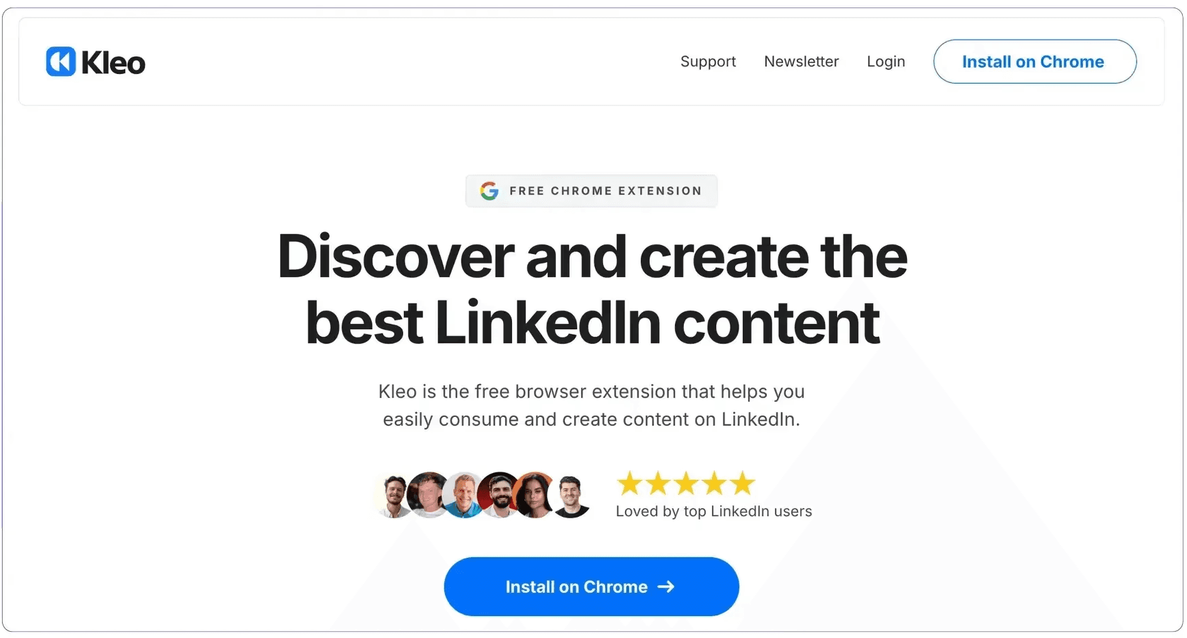 Page d'accueil de Kleo