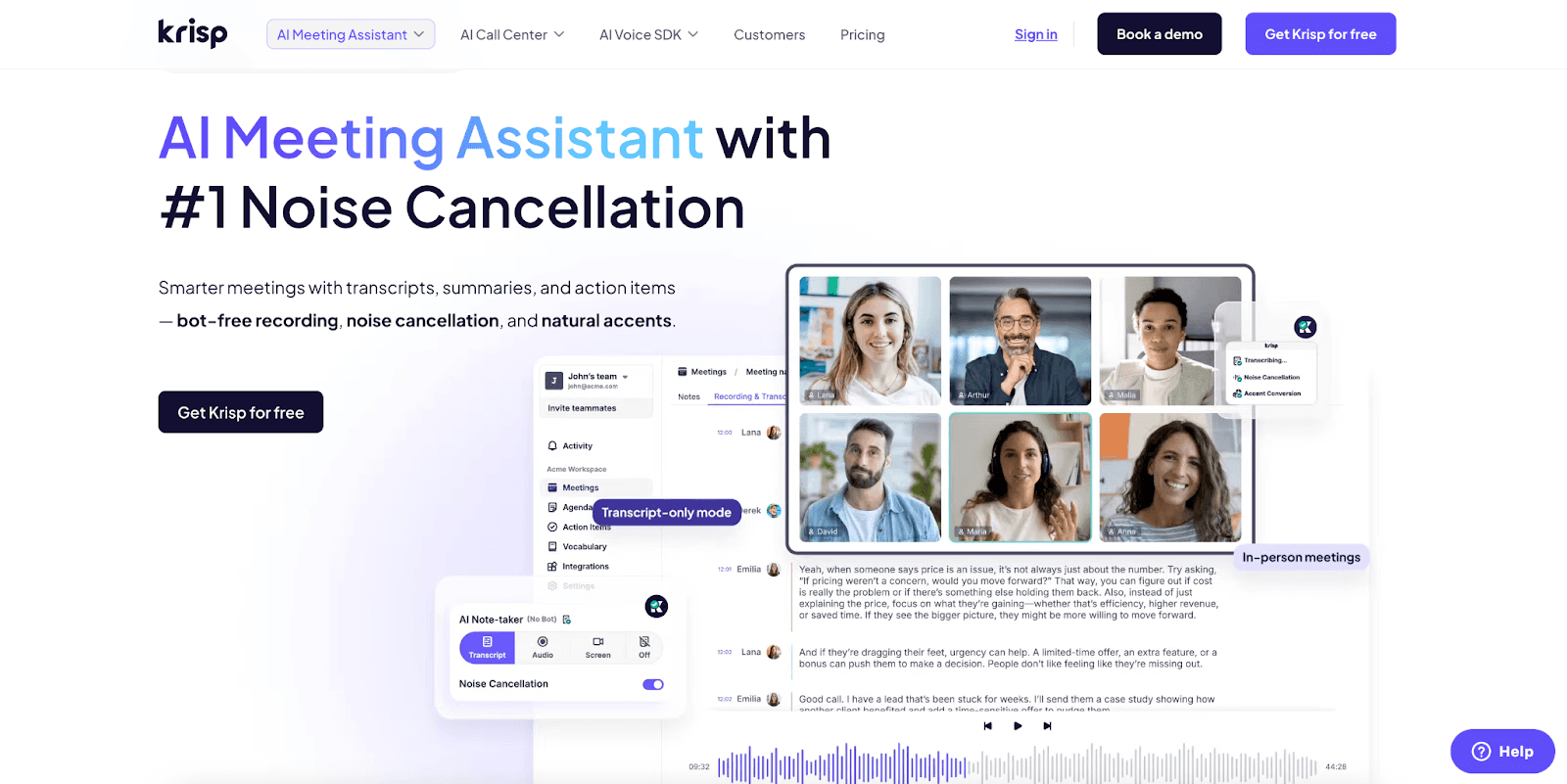 Krisp AI video collaboration tool