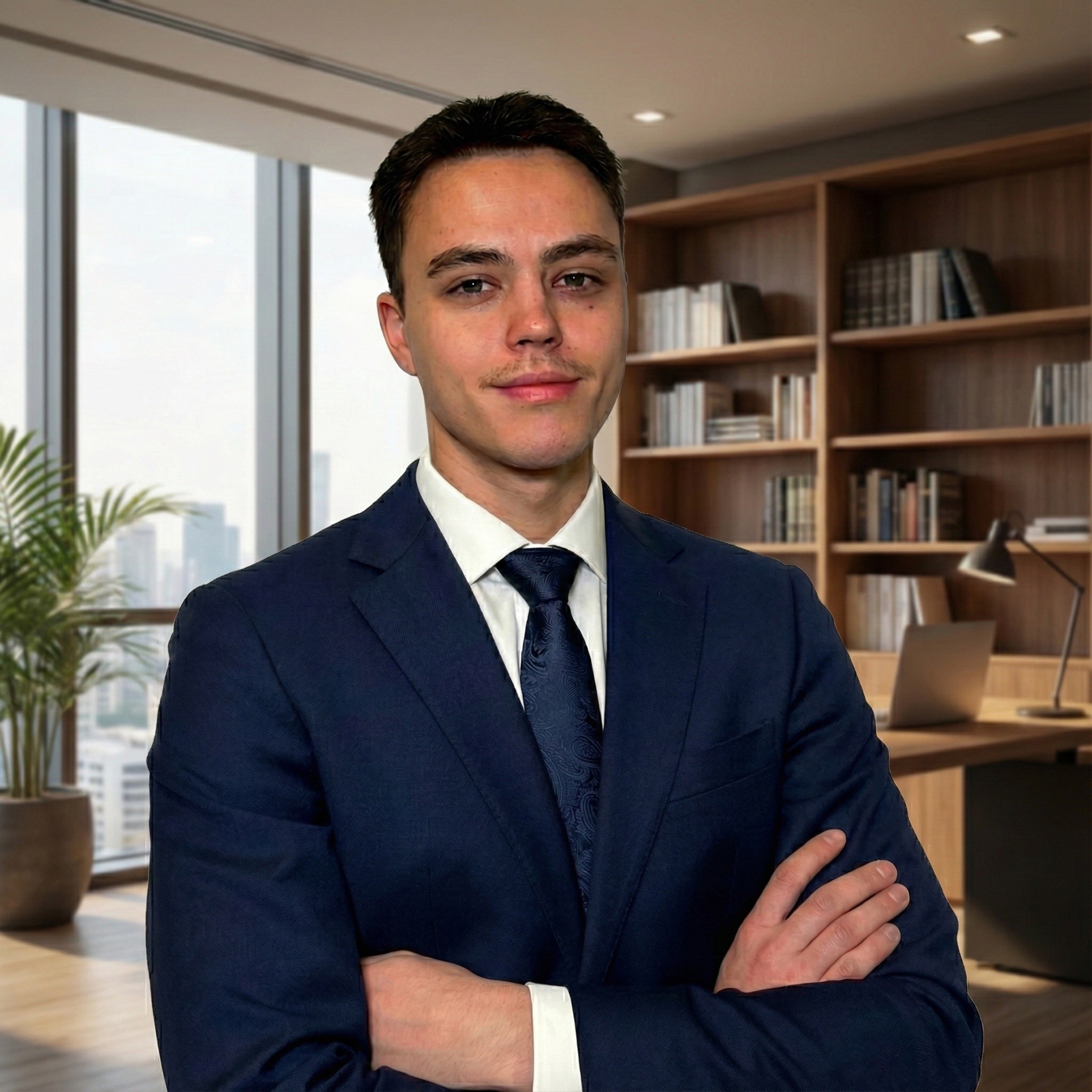 man wearing gray blazer