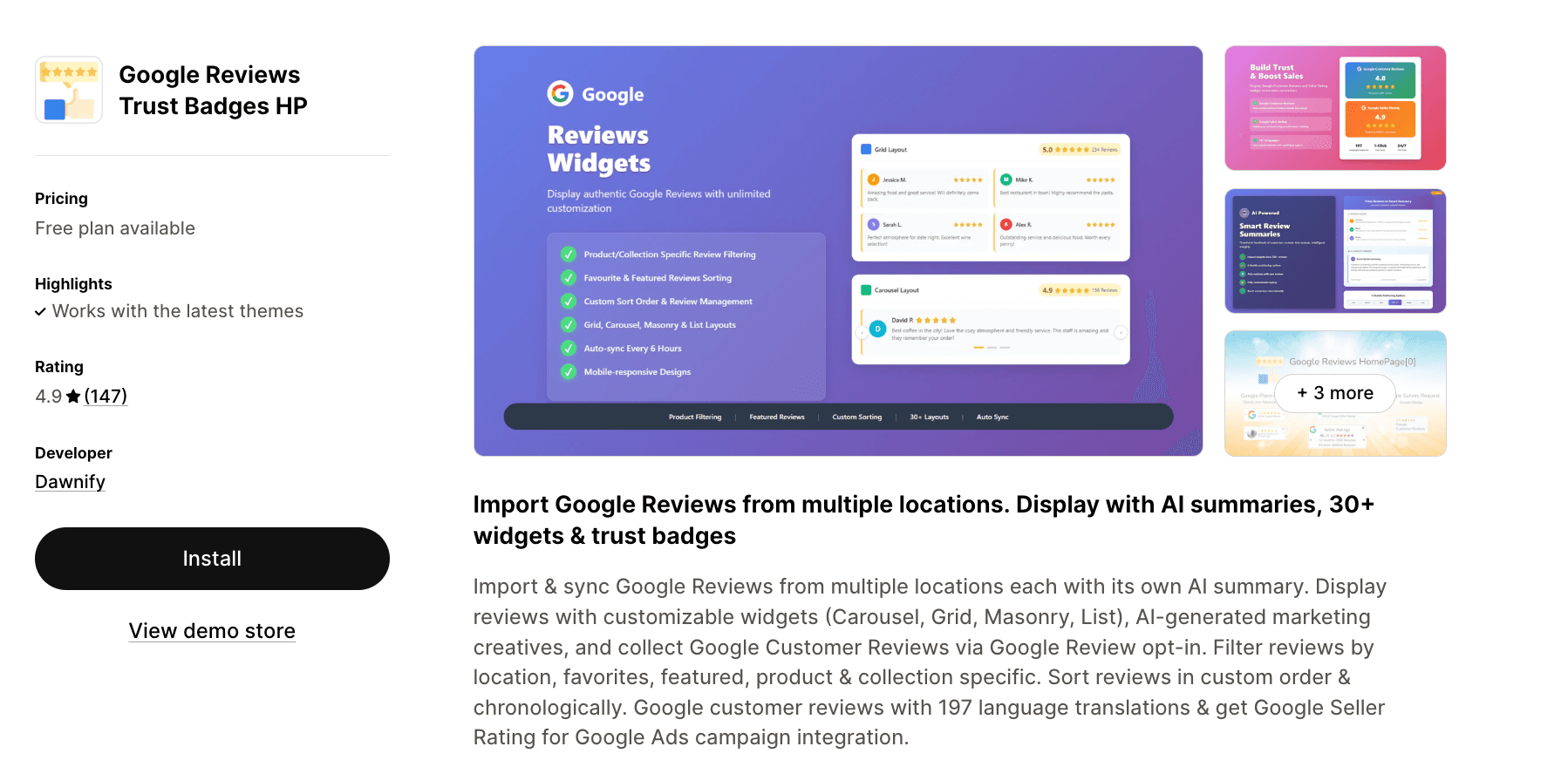 Google Reviews Trust Badges HP