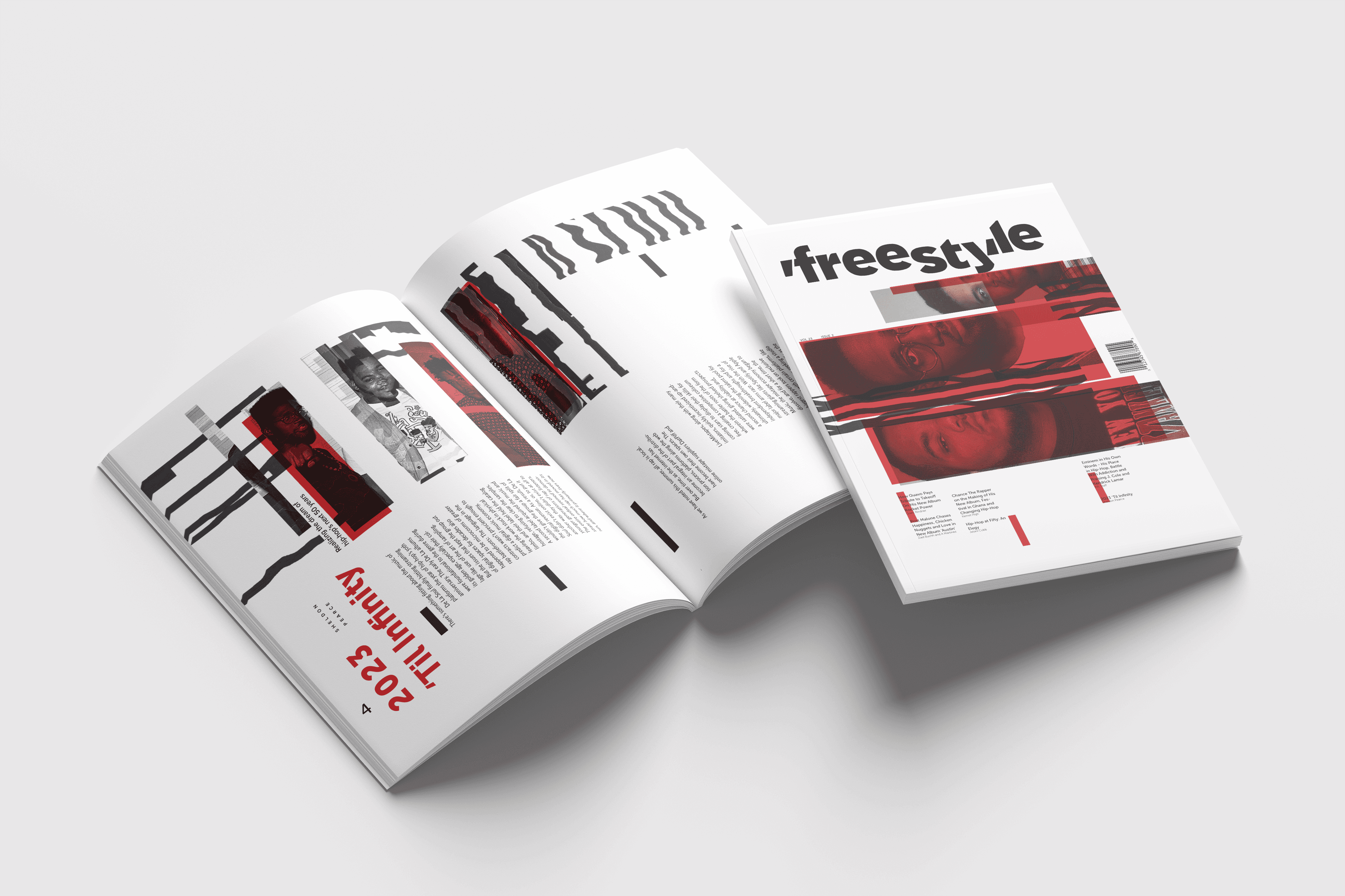 A spread and the cover of the Freestyle magazine