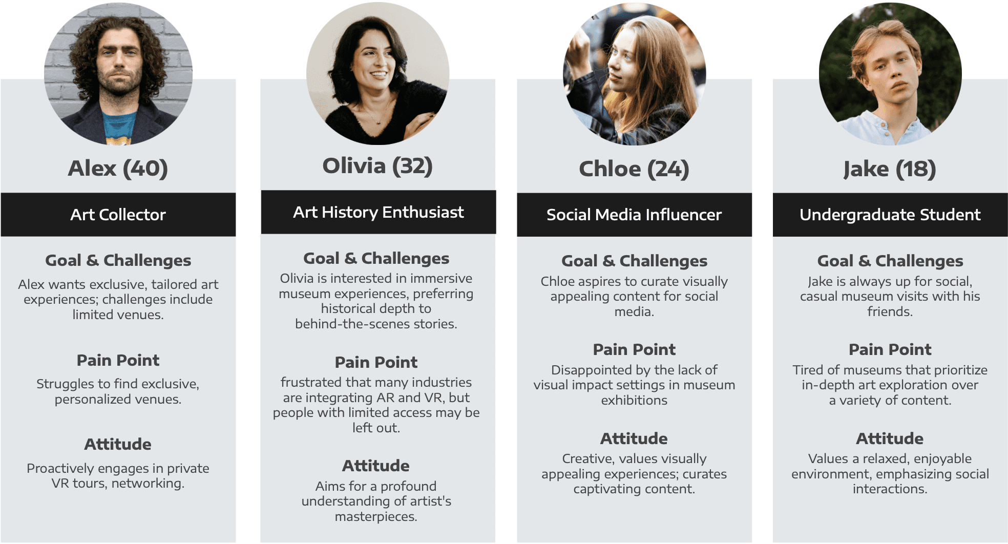 Four visitor personas