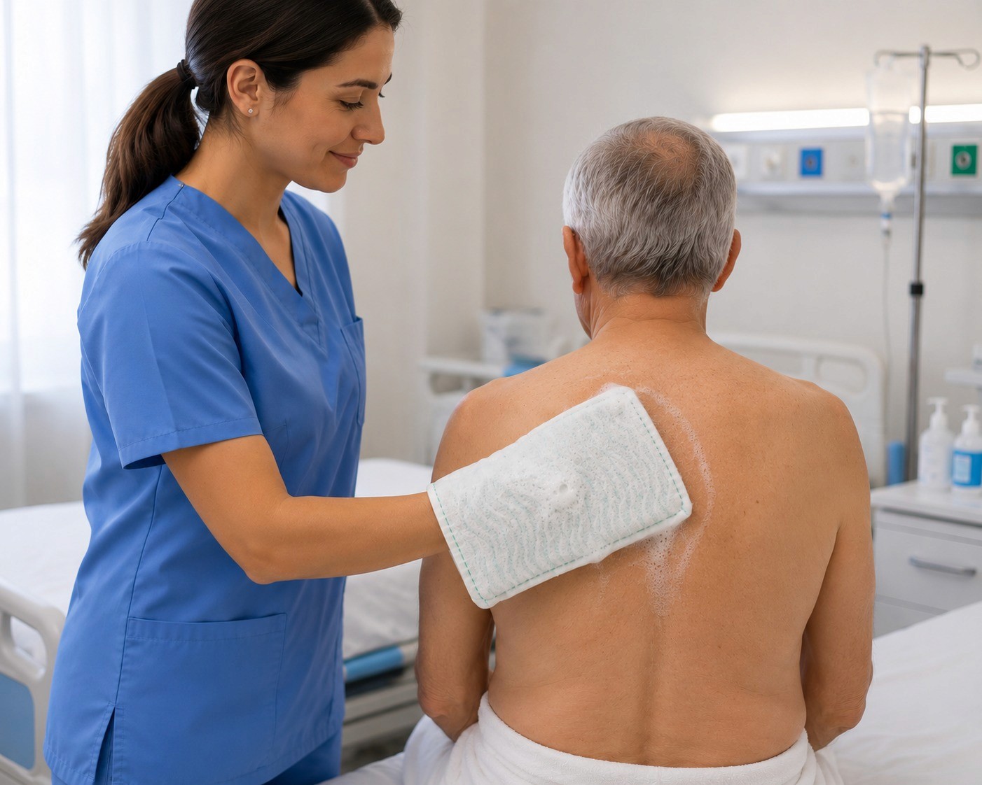 Woman receiving cosmetic skin treatment