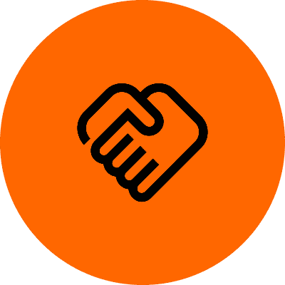 Shaking hands icon representing accountability and transparency