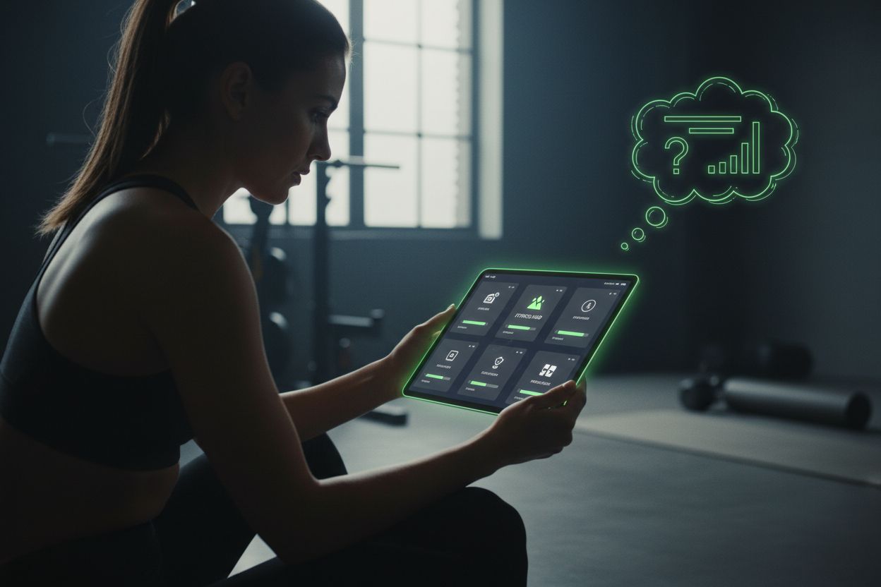 Comparing fitness apps on tablet