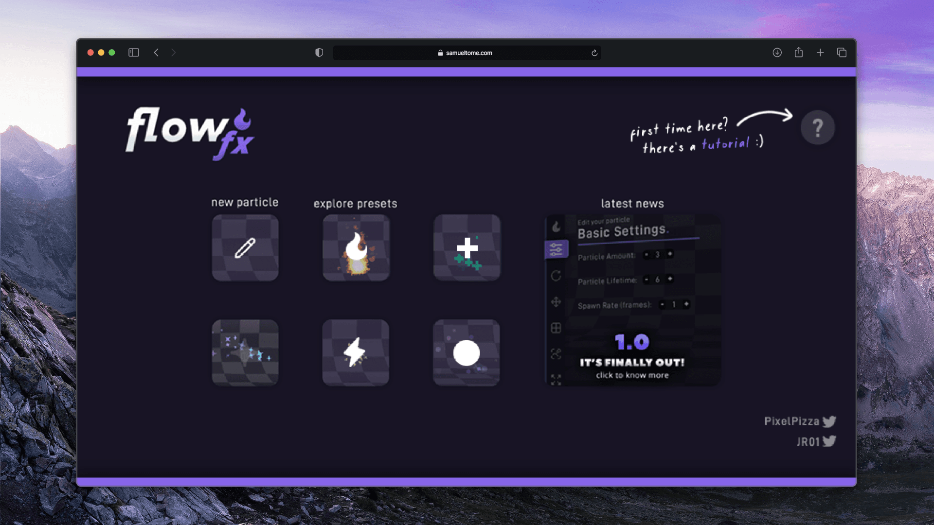 FlowFx Particle Editor Menu - Samuel Tomé Designer & Game Developer