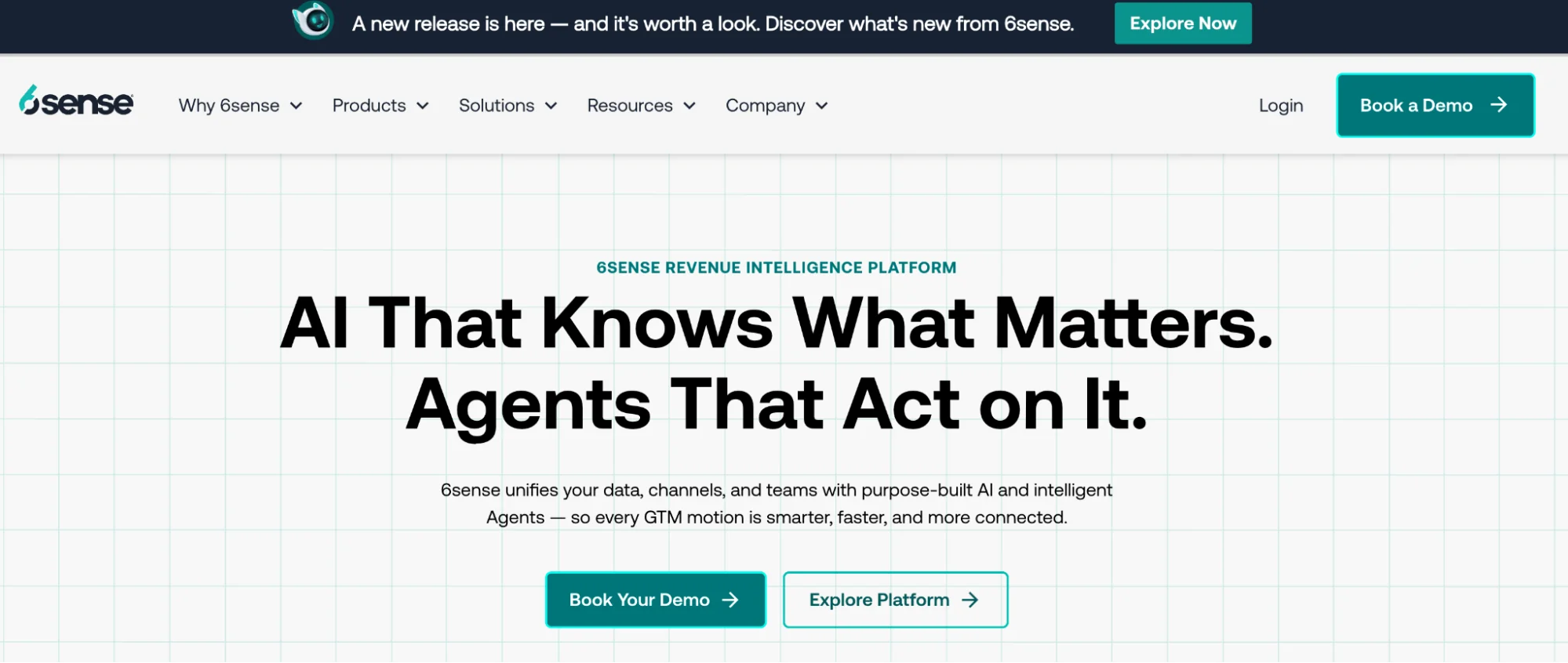 6sense homepage: B2B intent data and account-based marketing platform