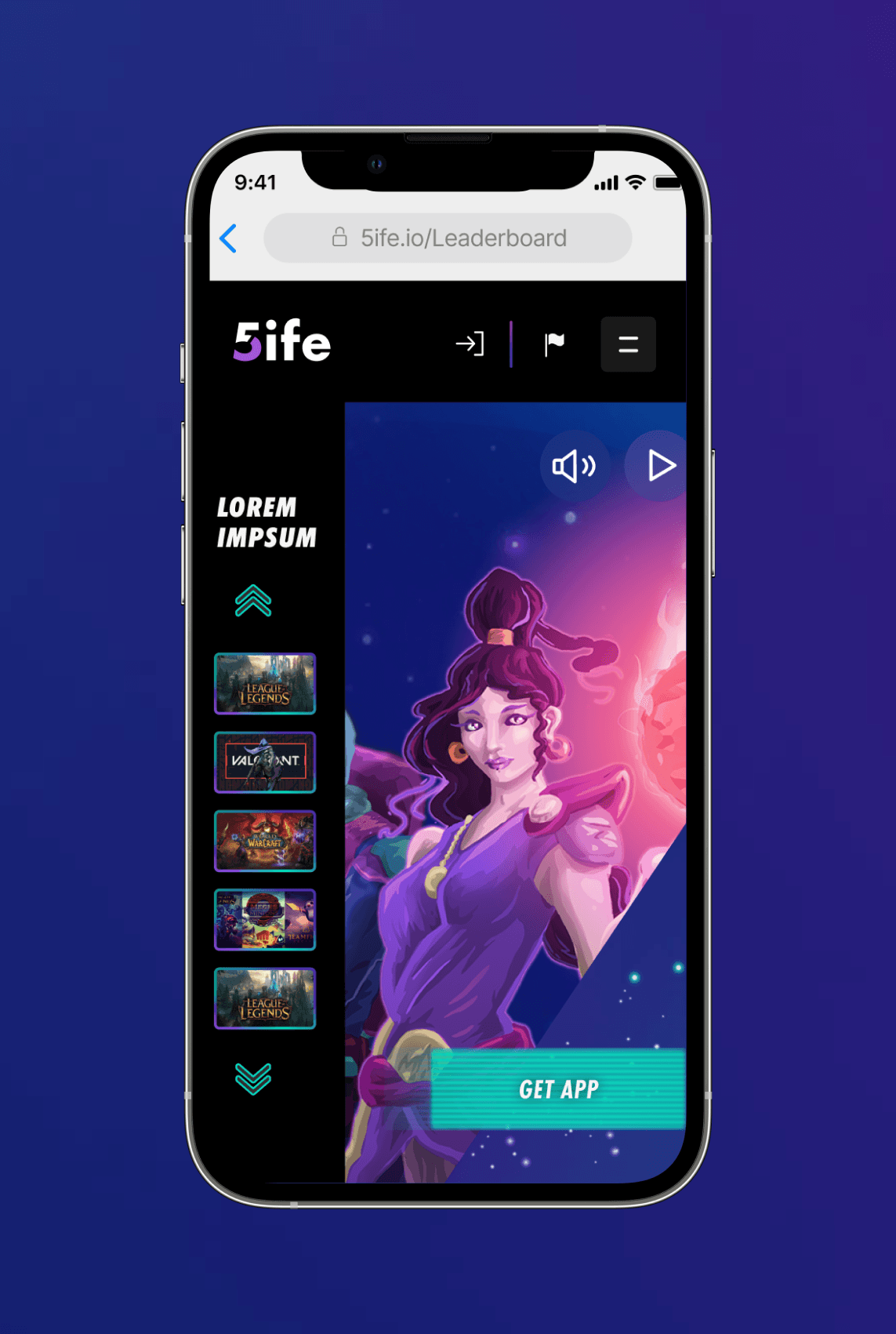 Mockup Mobile spezial Feature navigation links