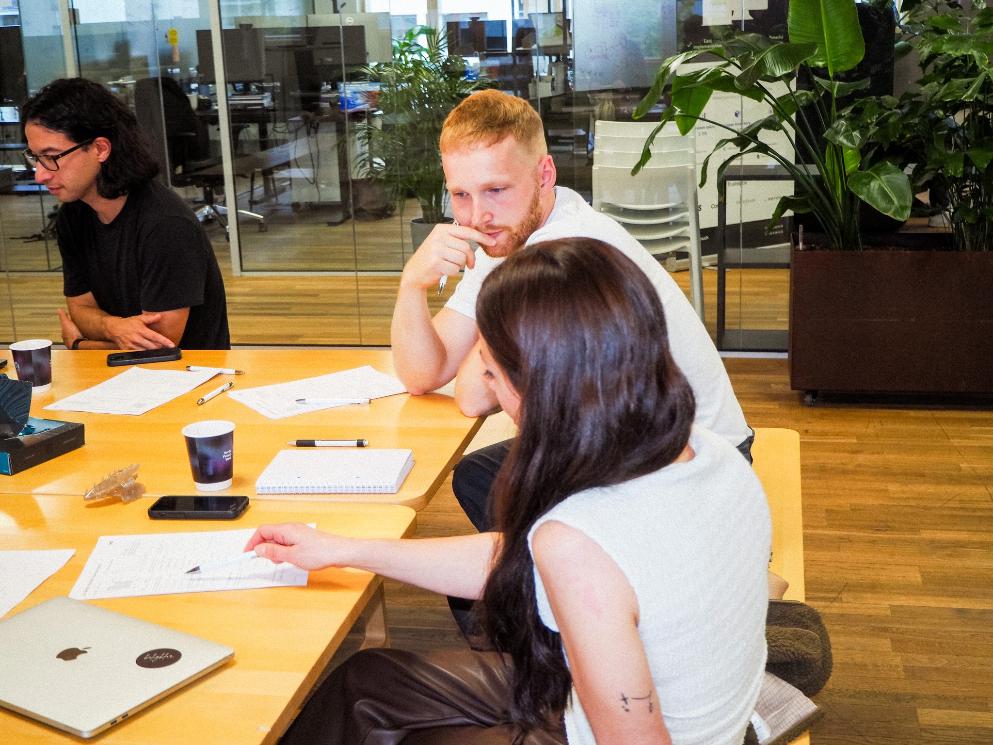 Frederick talking with somebody about design.