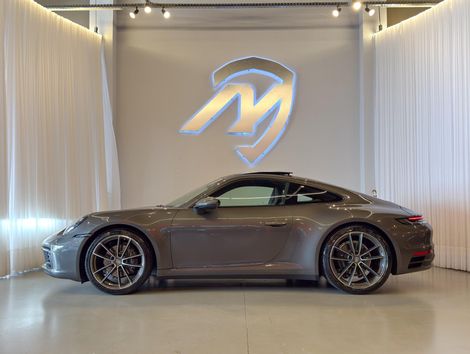 SUV driving through snowy terrain