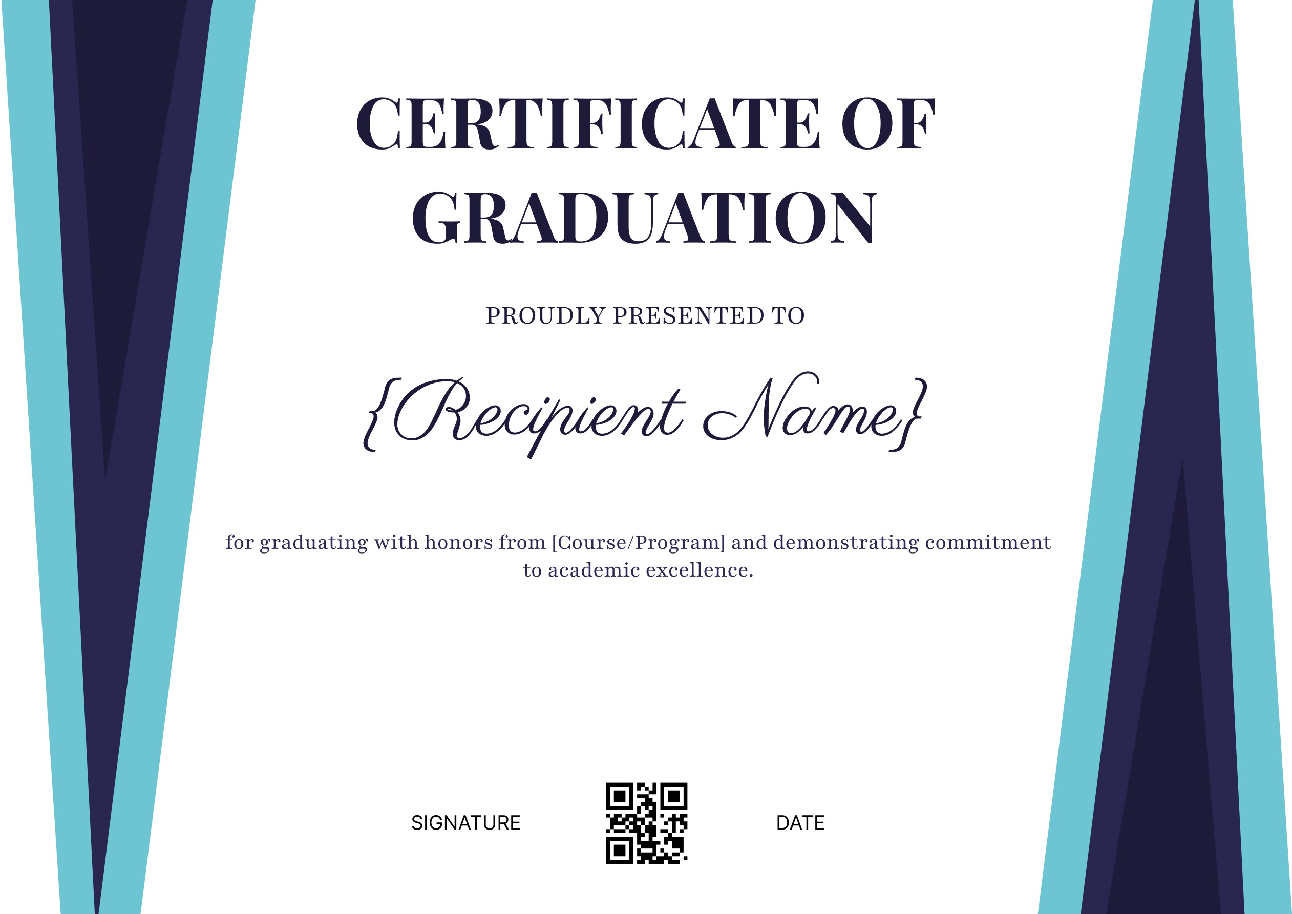 Wauld - Structured and formal certificate of graduation template