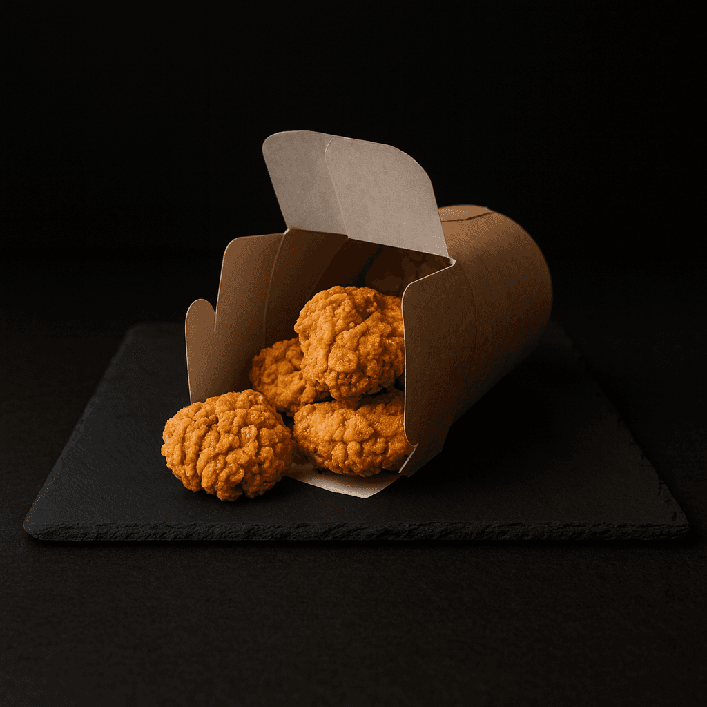 a basket of french fries sitting on top of a wooden table