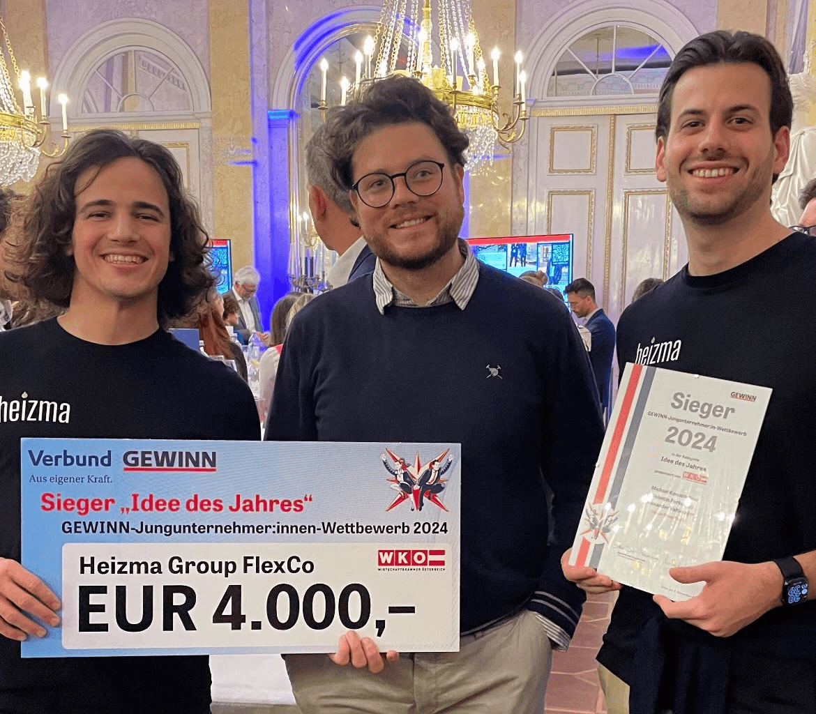 Heizma Gründer gewinnen GEWINN Idee des Jahres 