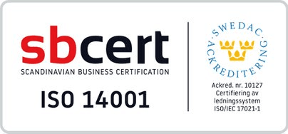SBCert ISO 14001 – Viriba AB är miljöcertifierat