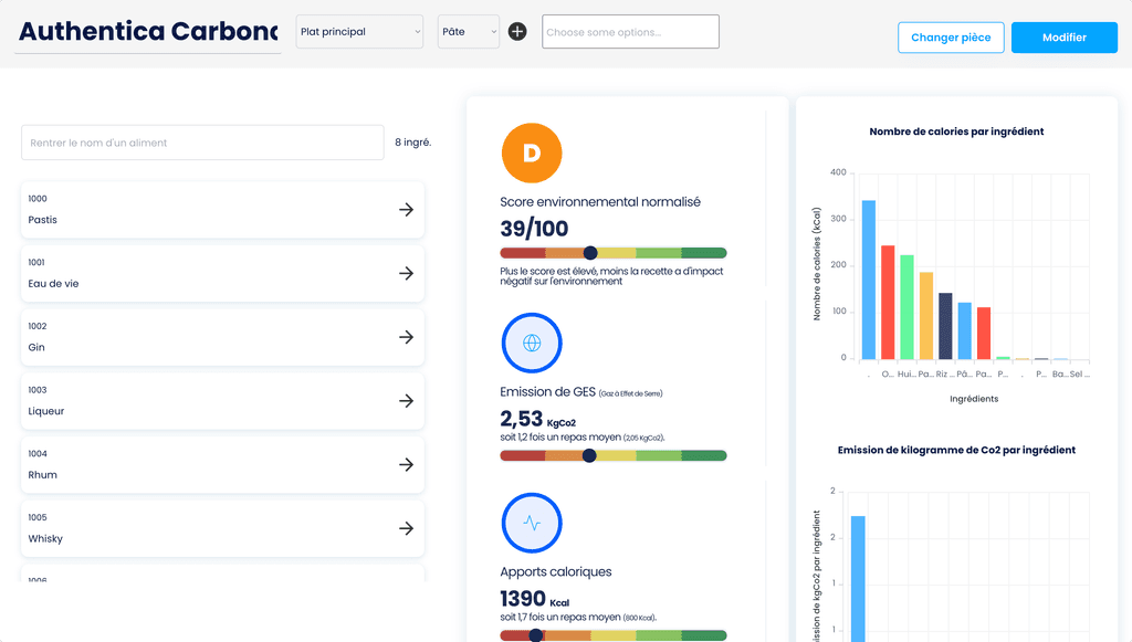 Ecochef — application de transformation de recettes écologiques et économiques
