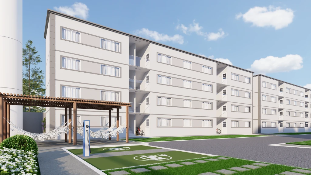 Interior decorado de apartamento em Águas Lindas - Sala de Estar