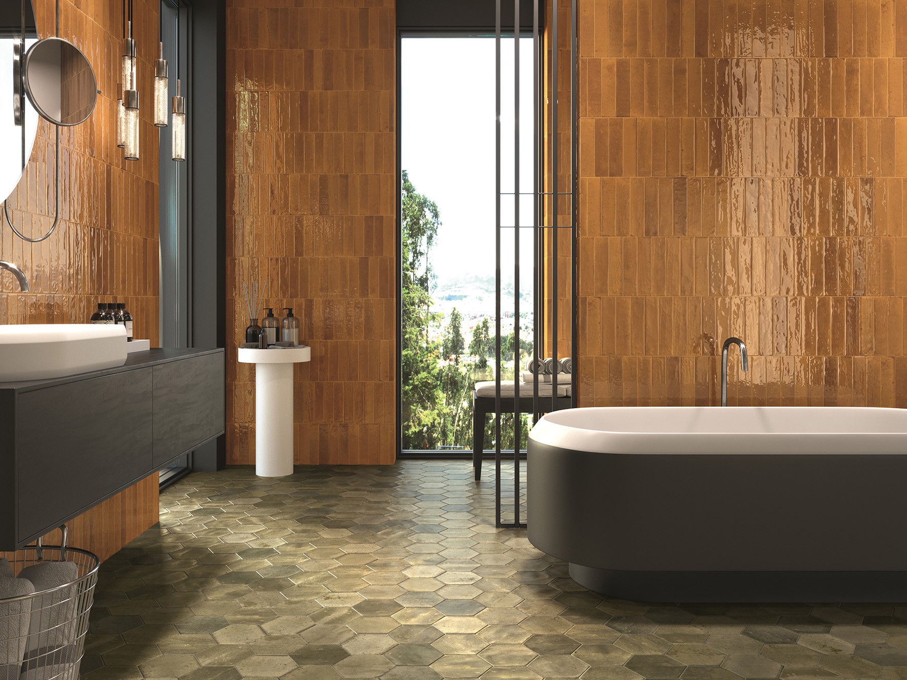 Dynamic close-up of a runner’s foot mid-stride on a muddy forest trail, wearing black socks and red trail shoes with visible sole pattern.