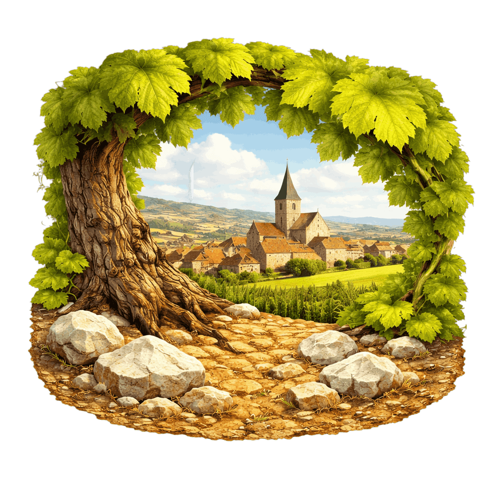 Detailed graphic of the Montagny wine region.