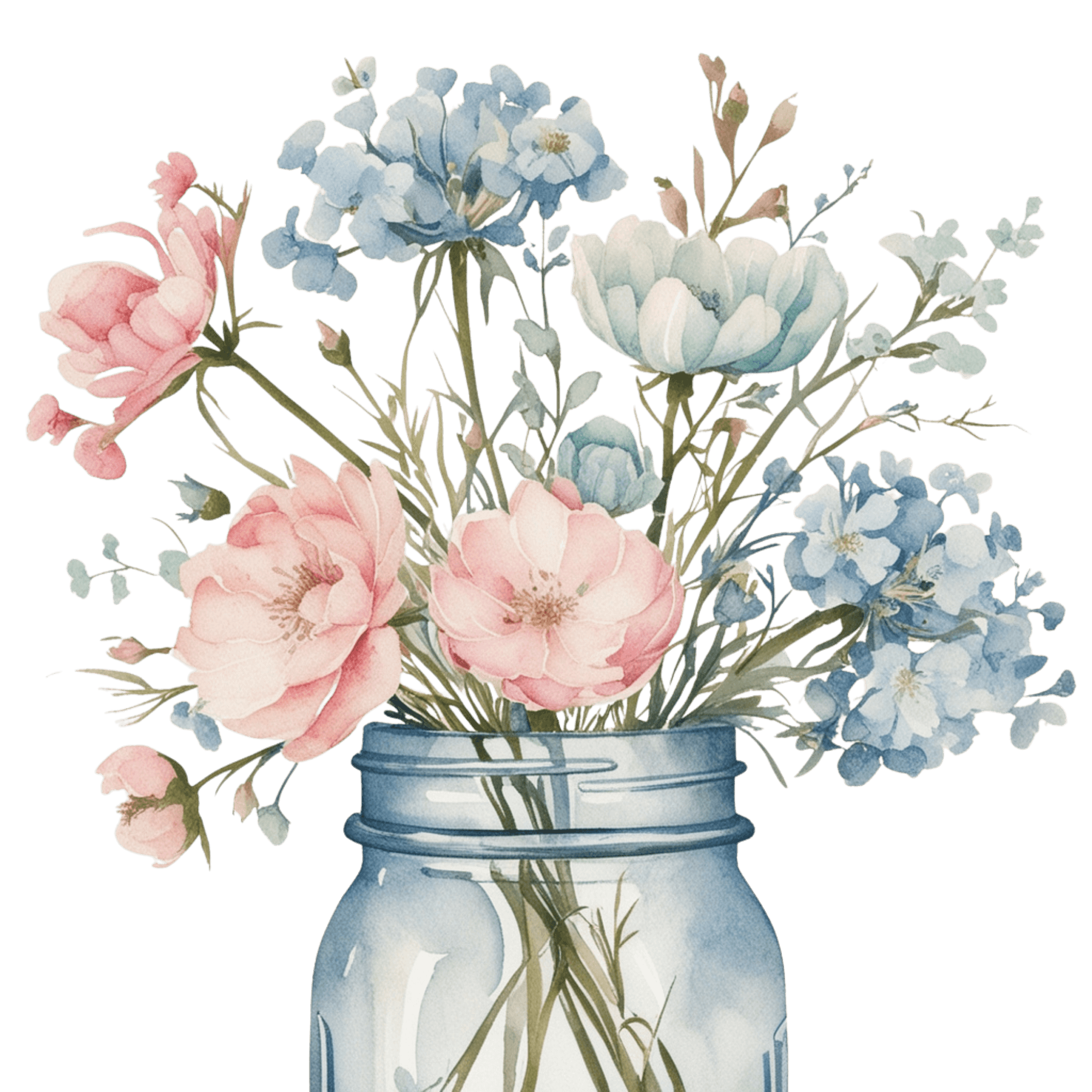 flowers glass jar