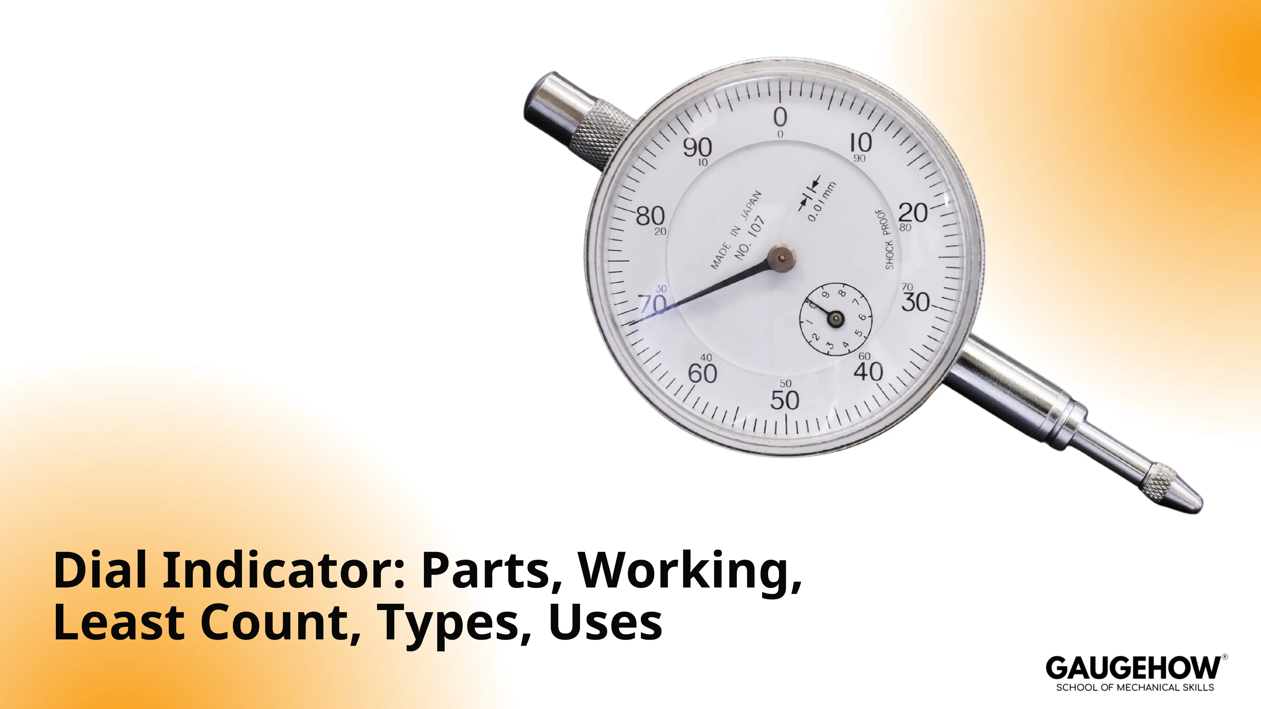 Dial indicator parts working least count types and uses