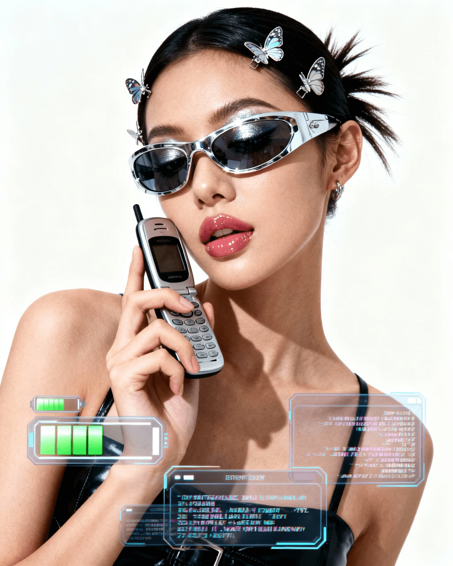 Image of a woman holding an Iphone