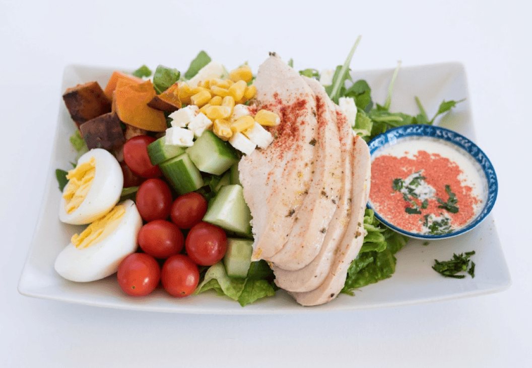 balanced meal plate showing satisfying foods that support weight loss
