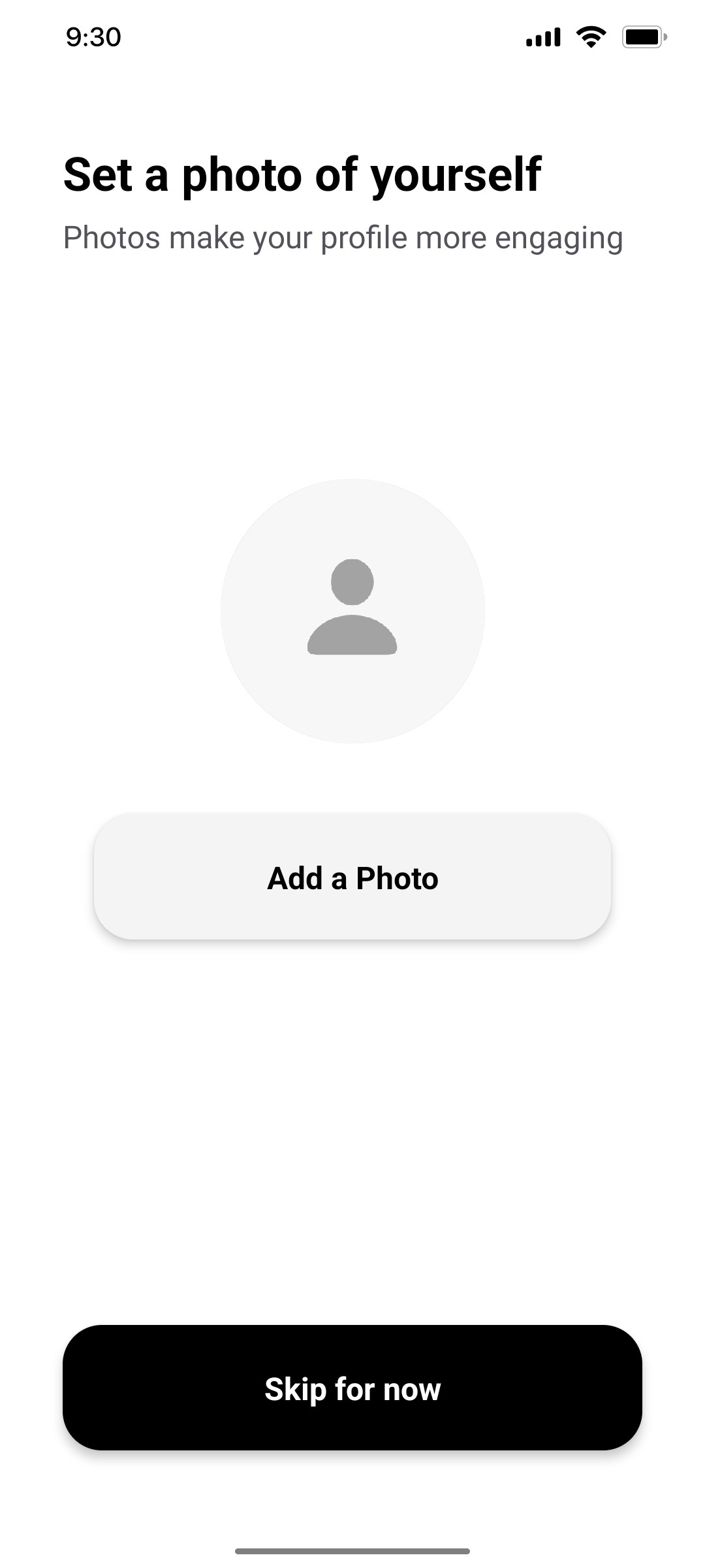 Popl Add a Photo Screen