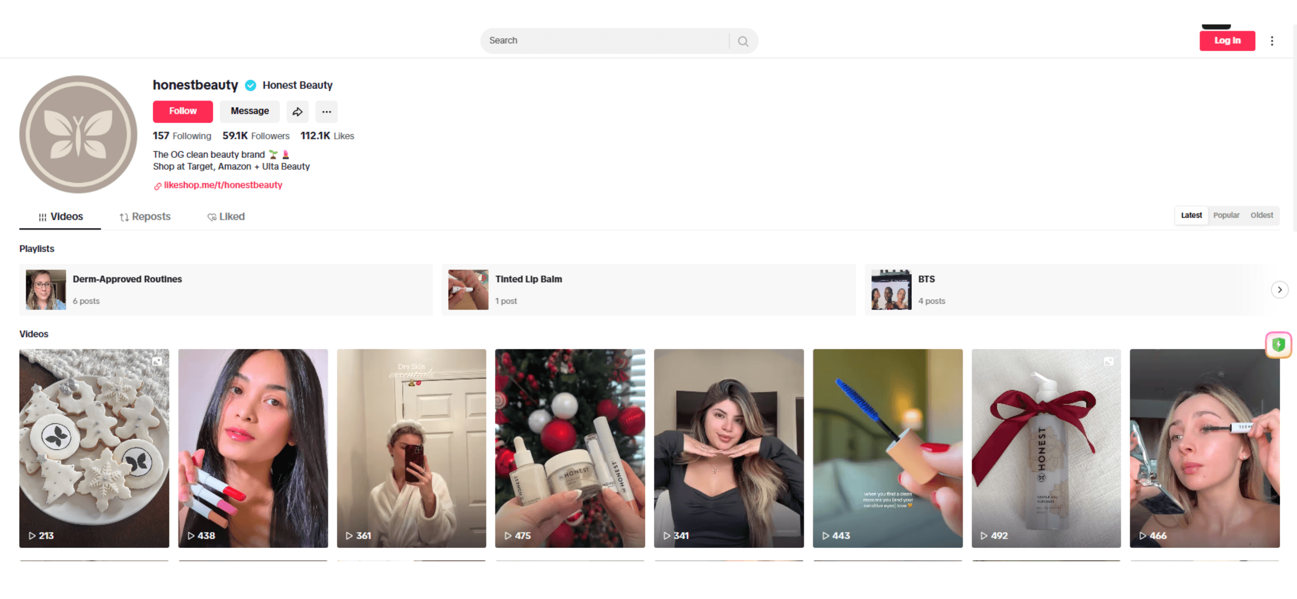 honest co. tiktok page - micro-influencer marketing examples