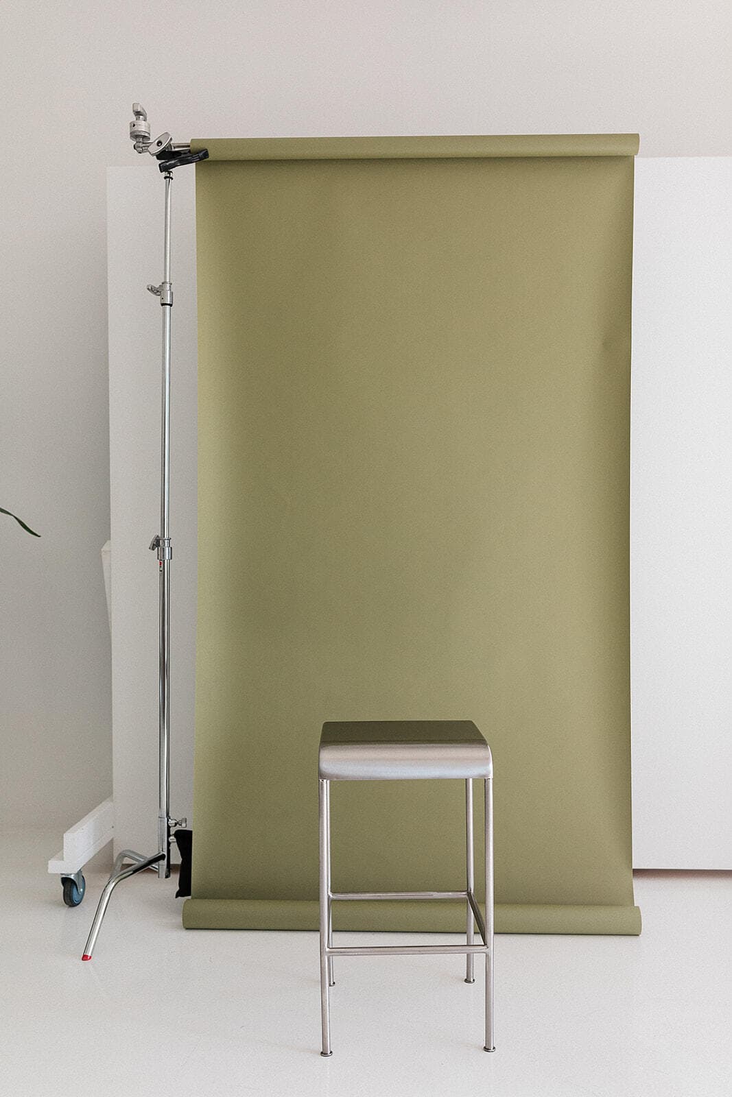 Stool with a paper backdrop