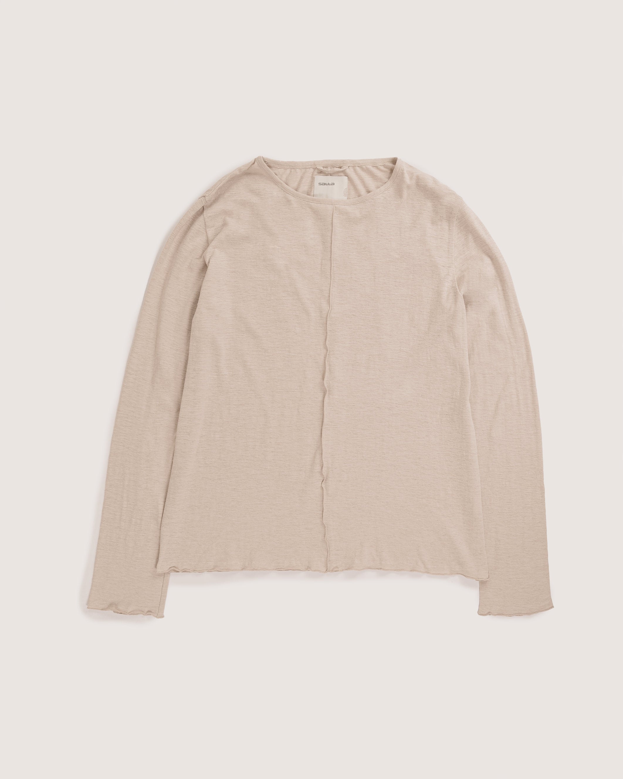 Ls Seam Top [W] - Raw Ecru — clean product flat