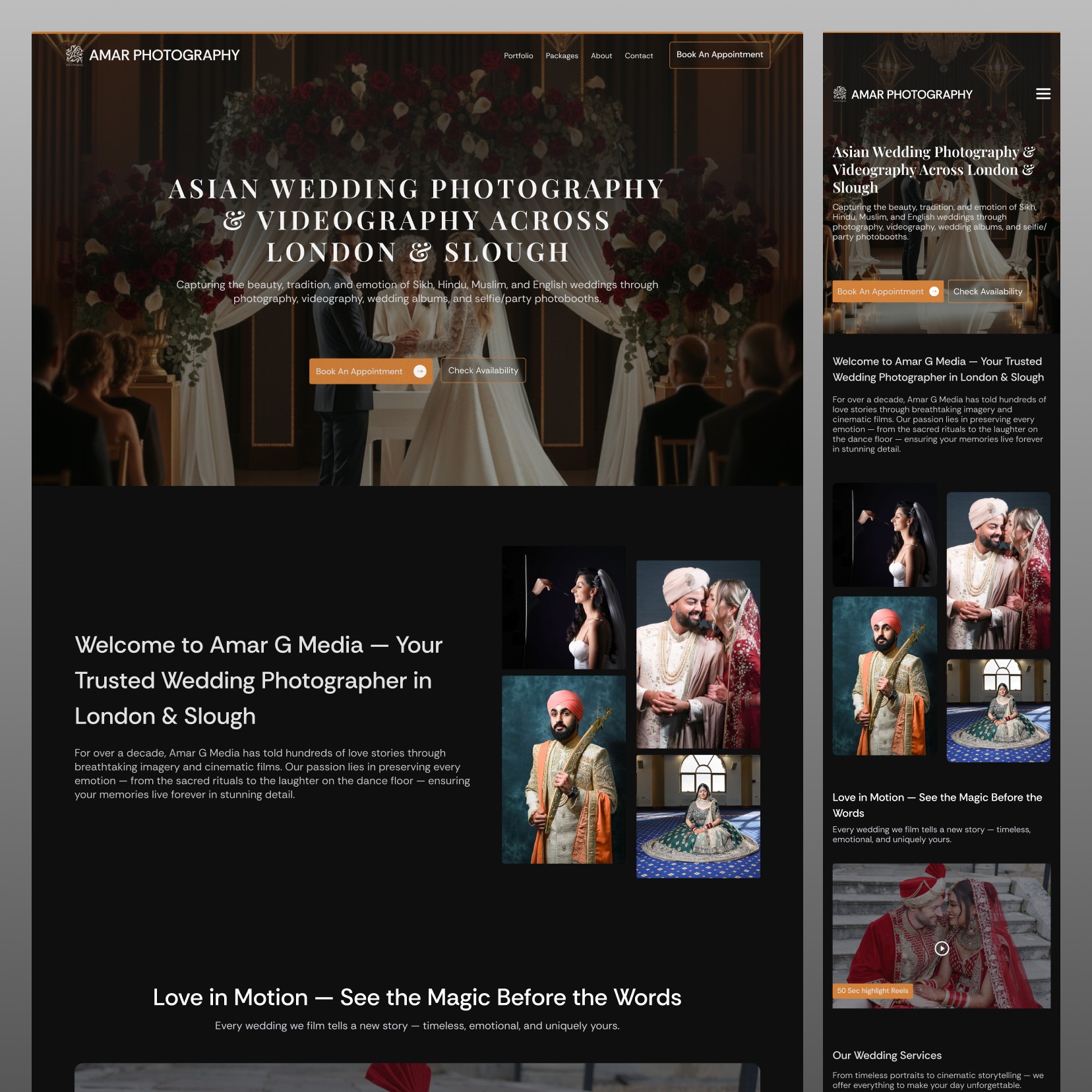 Wedding photography and cinematography website redesign homepage UI/UX for Asian market