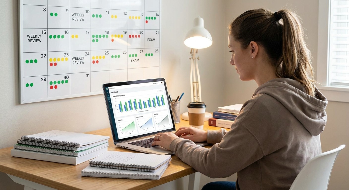Weekly USMLE study review and performance tracking