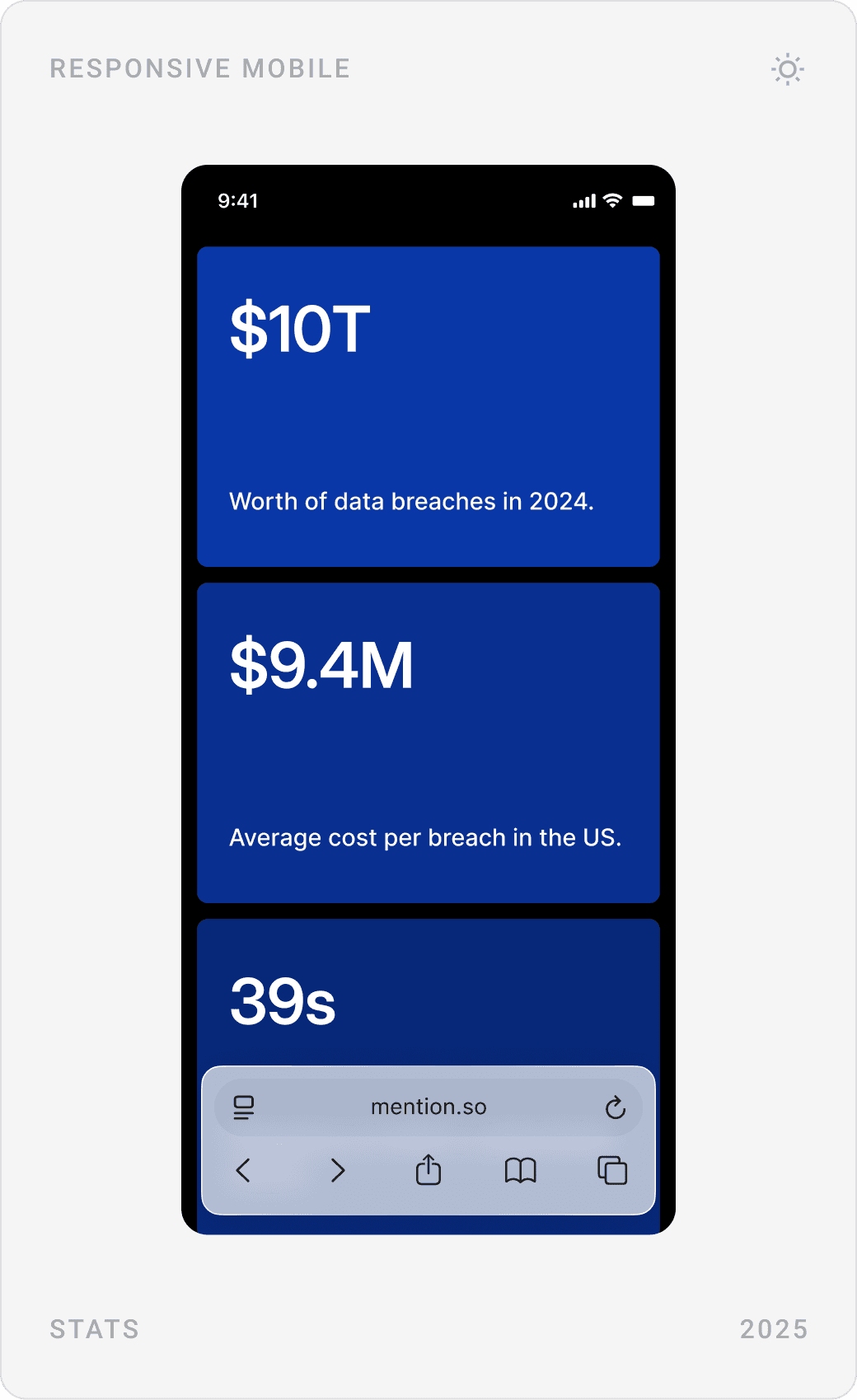 Professional Cybersecurity Impact Statistics Mobile Design