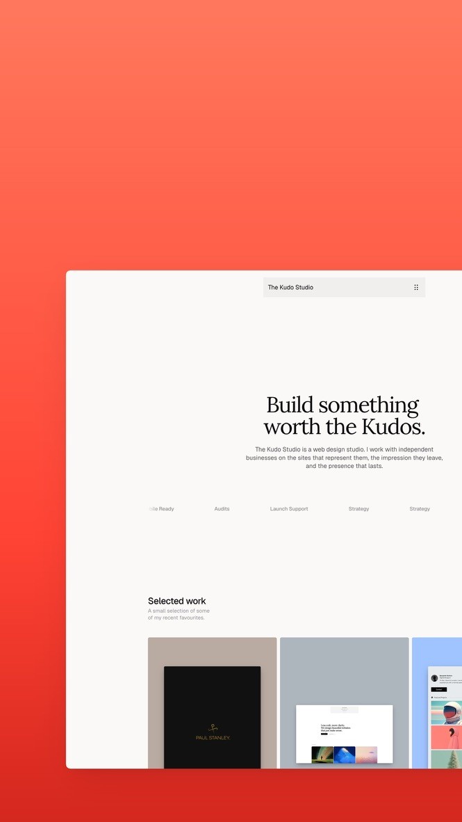 A desktiop homepage to a web design company