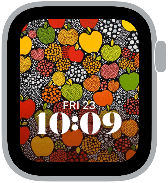 an apple watch face from the autumn apples collection