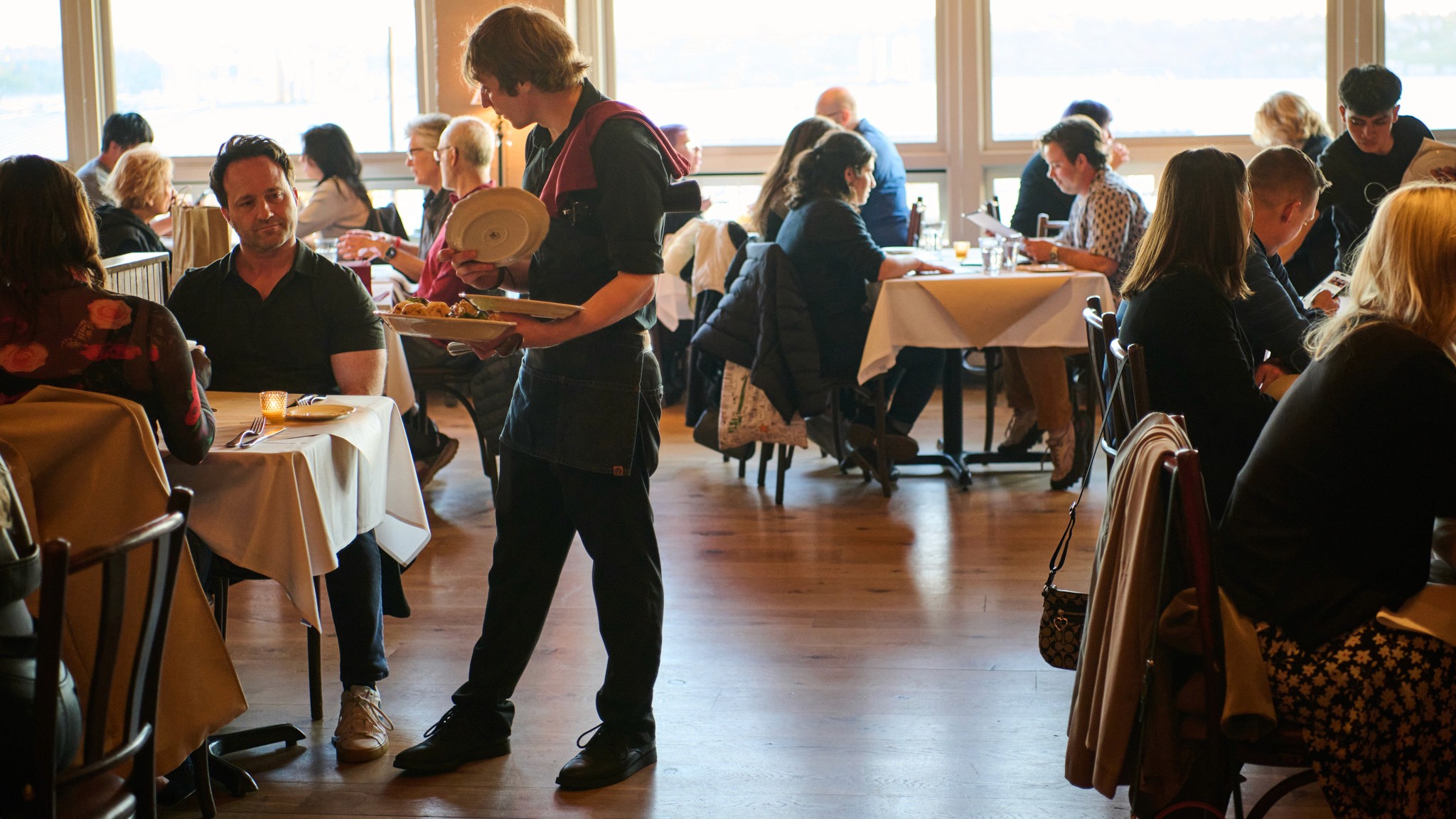 Customers in the dining room