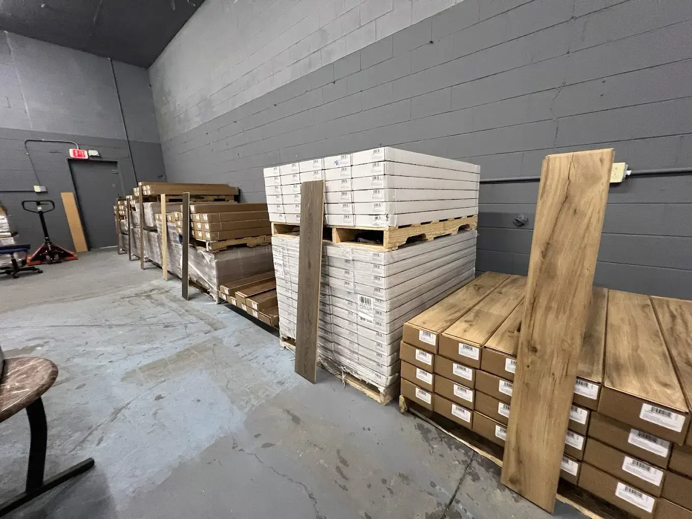 Corner angle of warehouse interior