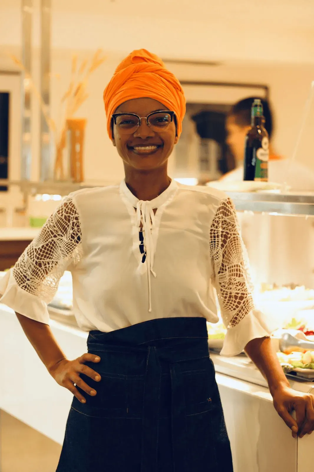 woman in white crew neck shirt smiling