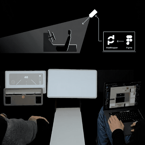 Projection mapping sketches on rough foam-core mock-ups bring ideas to life almost instantly.