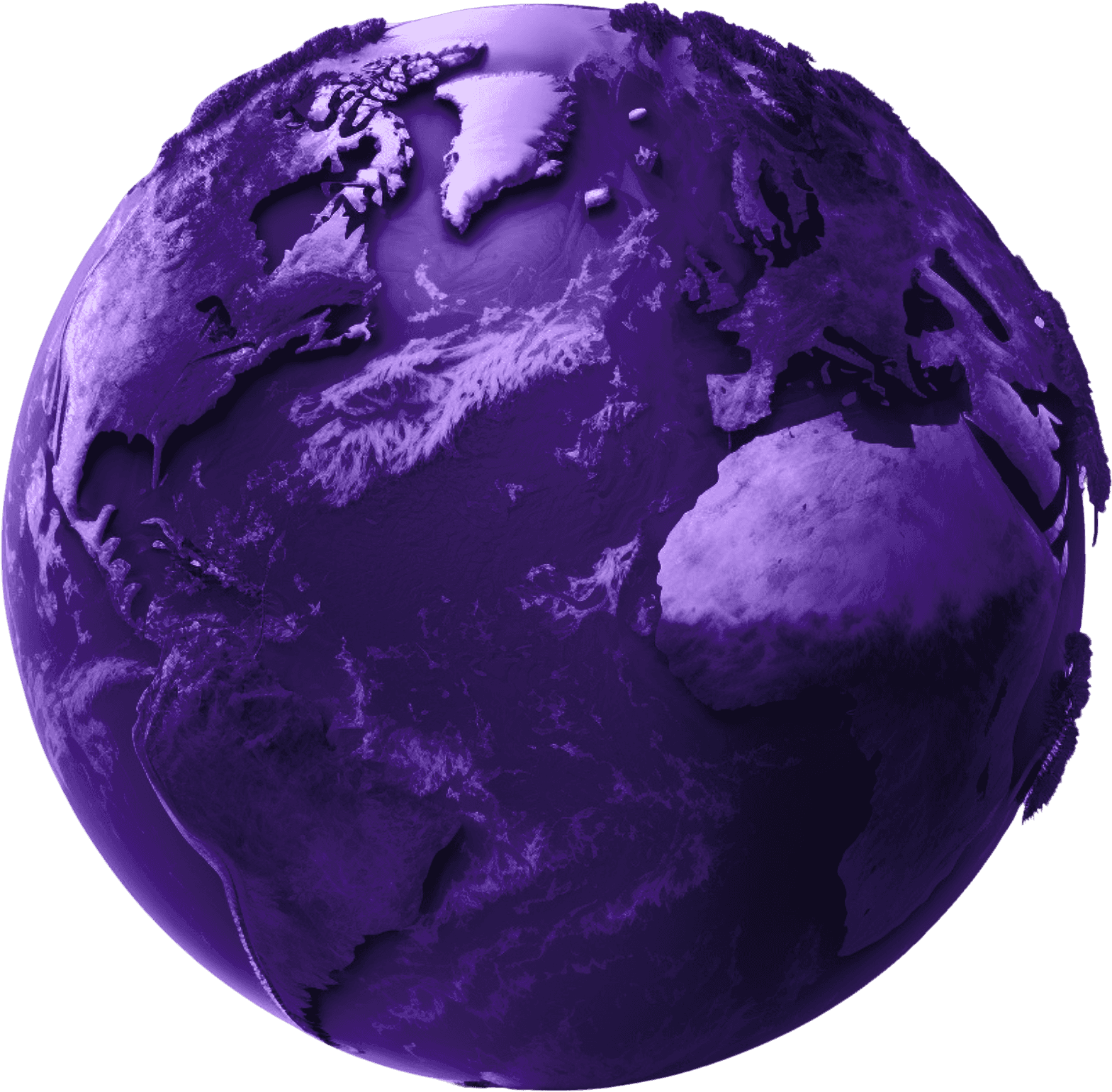 3D purple globe of Earth