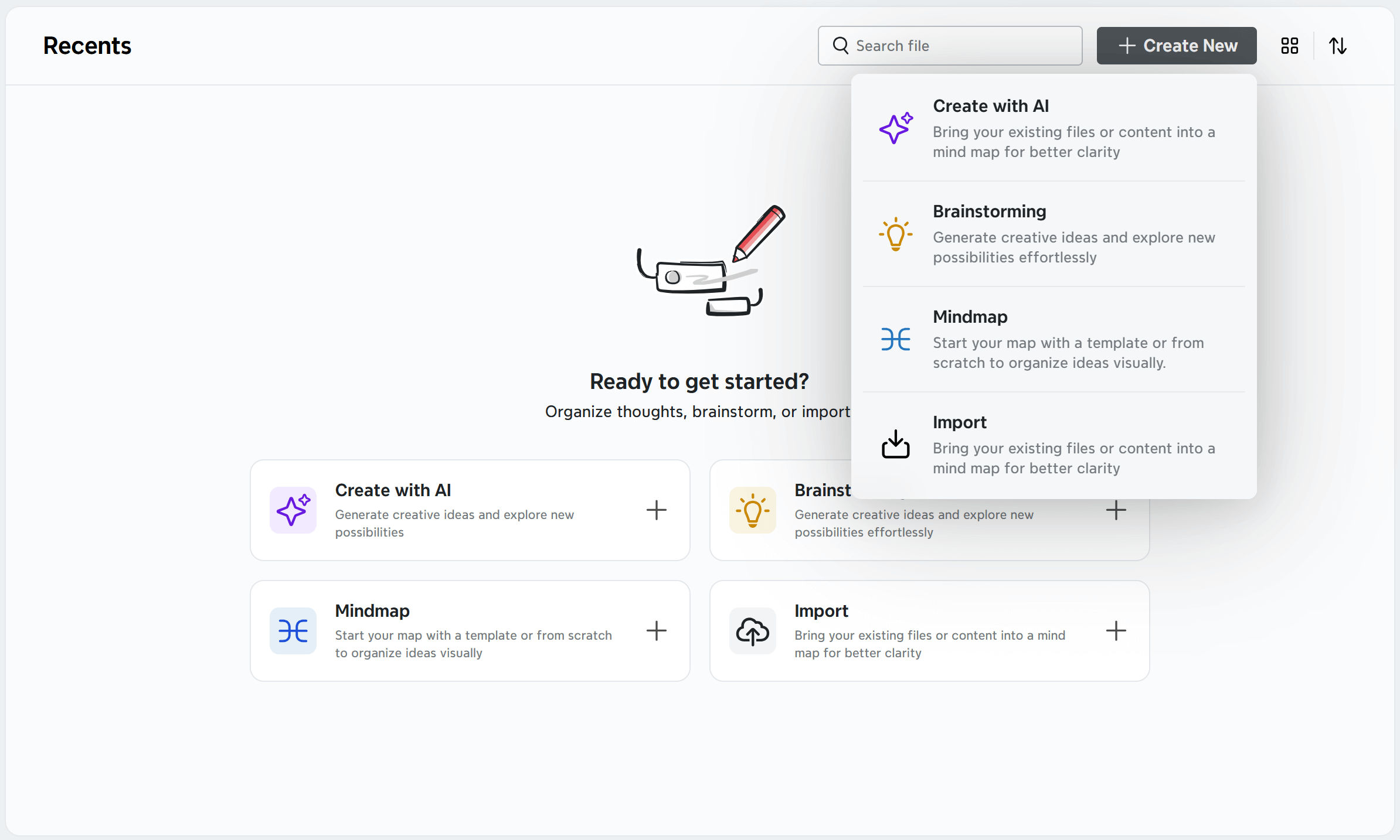 Xmind project management interface options menu