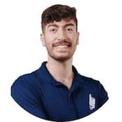 Image close up of male past client who is smiling.