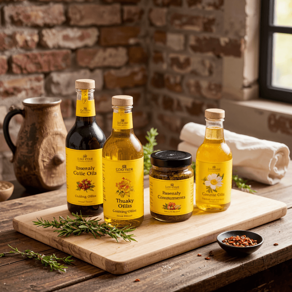 product photography of gift set of cooking oils and condiments