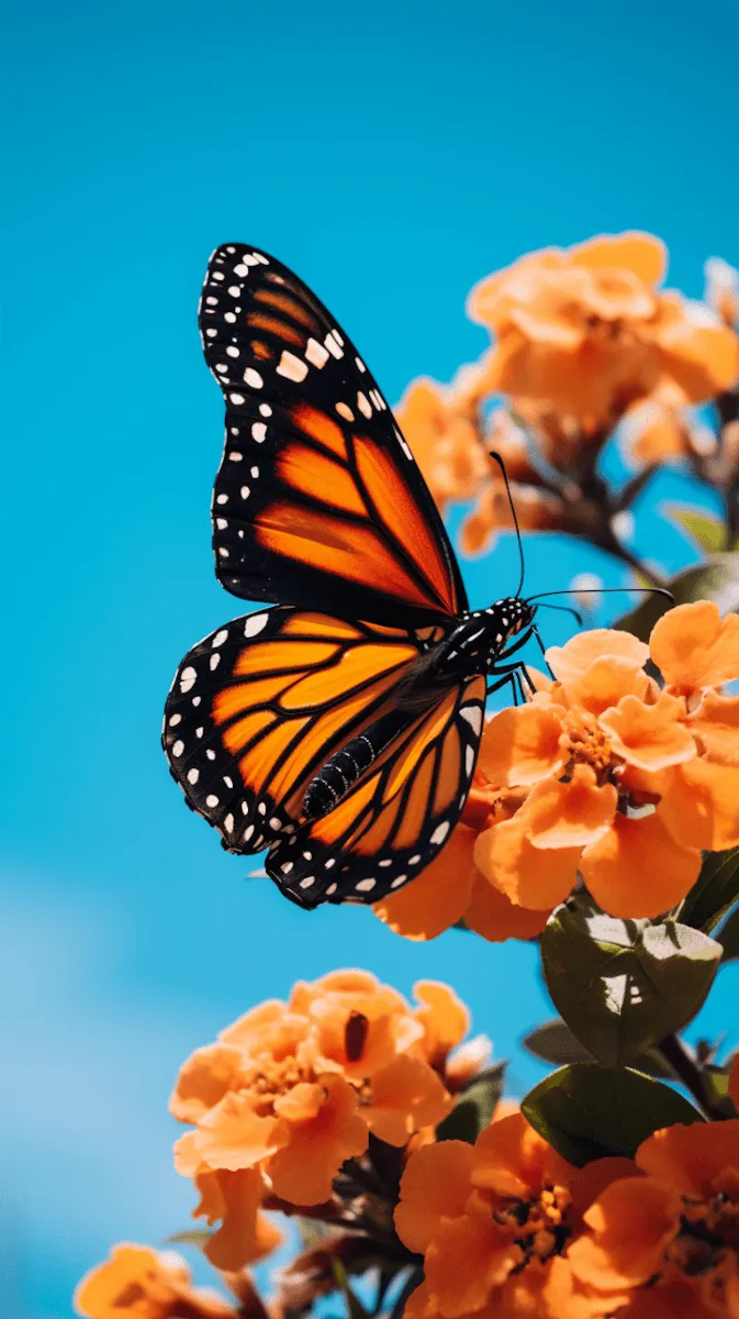 Harmony in Orange_ Monarch Butterfly on Blossoms