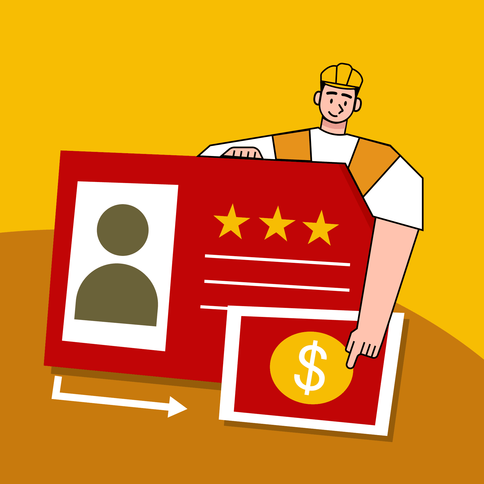 Illustration of marketing assets and customer profiles, representing demand and lead generation B2B marketing.